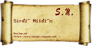 Siró Milán névjegykártya